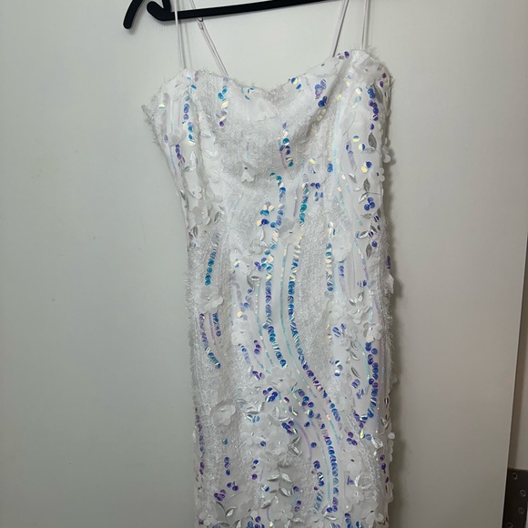 White Sequin Hello Molly Dress - Absorbing Beauty / Saints and Secrets Size M - Picture 2 of 12